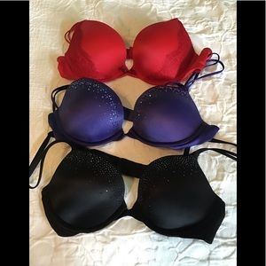 Bundle of Victoria Secrets very sexy push-up bras bundle. Size 36A.